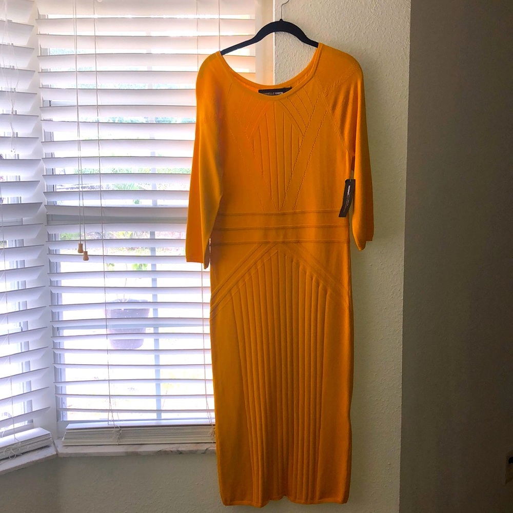 New York &Company Gabrielle Union mustard dress